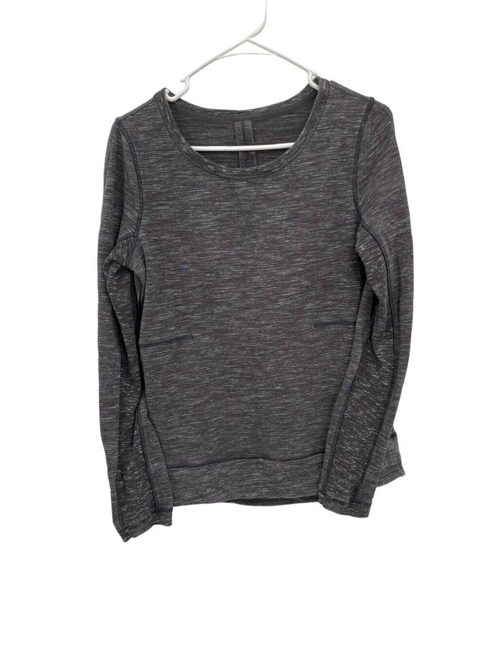 Lululemon Exhalation Sweatshirt Pullover Heathered Marked Black Size 6